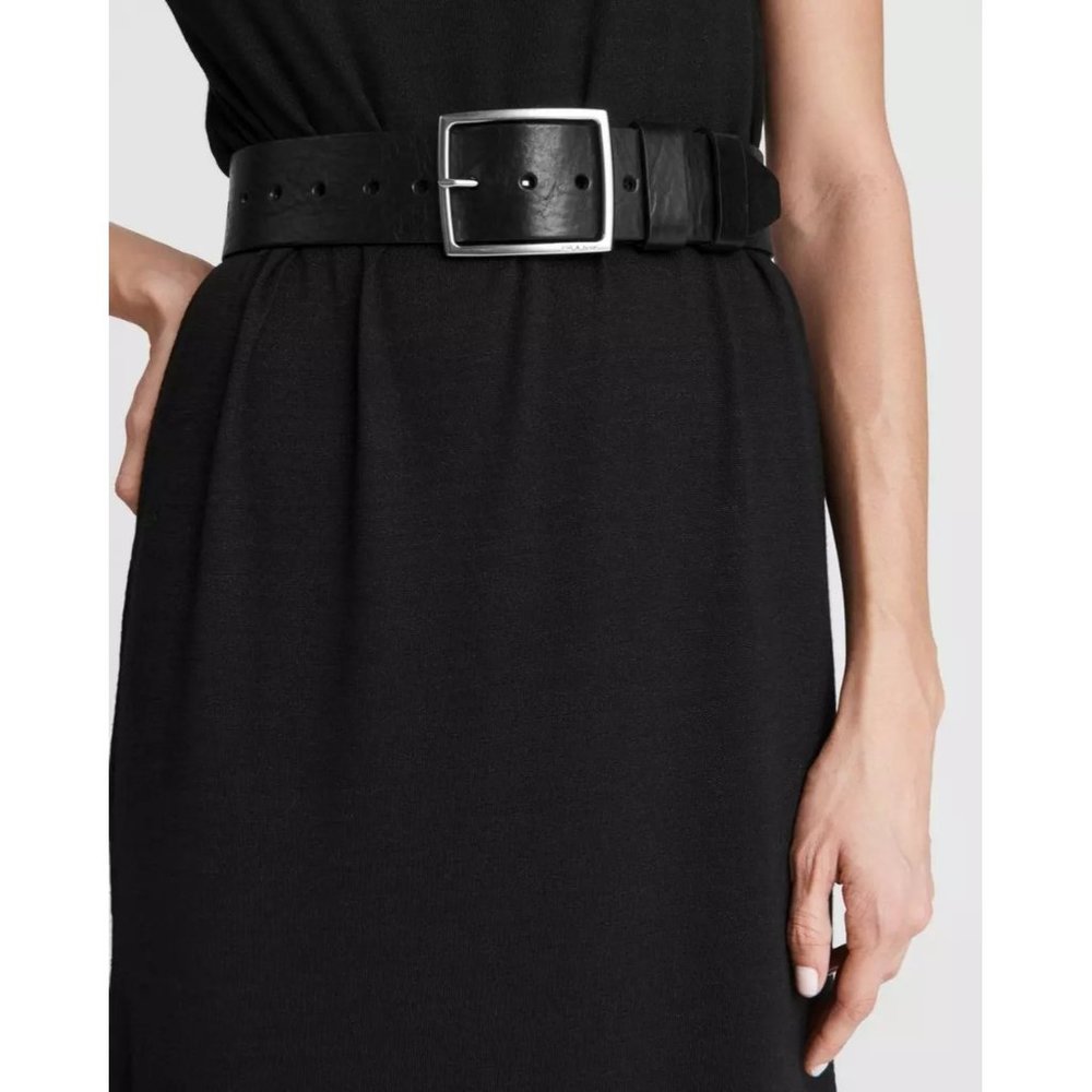 Rag & Bone Jumbo Boyfriend Belt in Black Leather Medium New